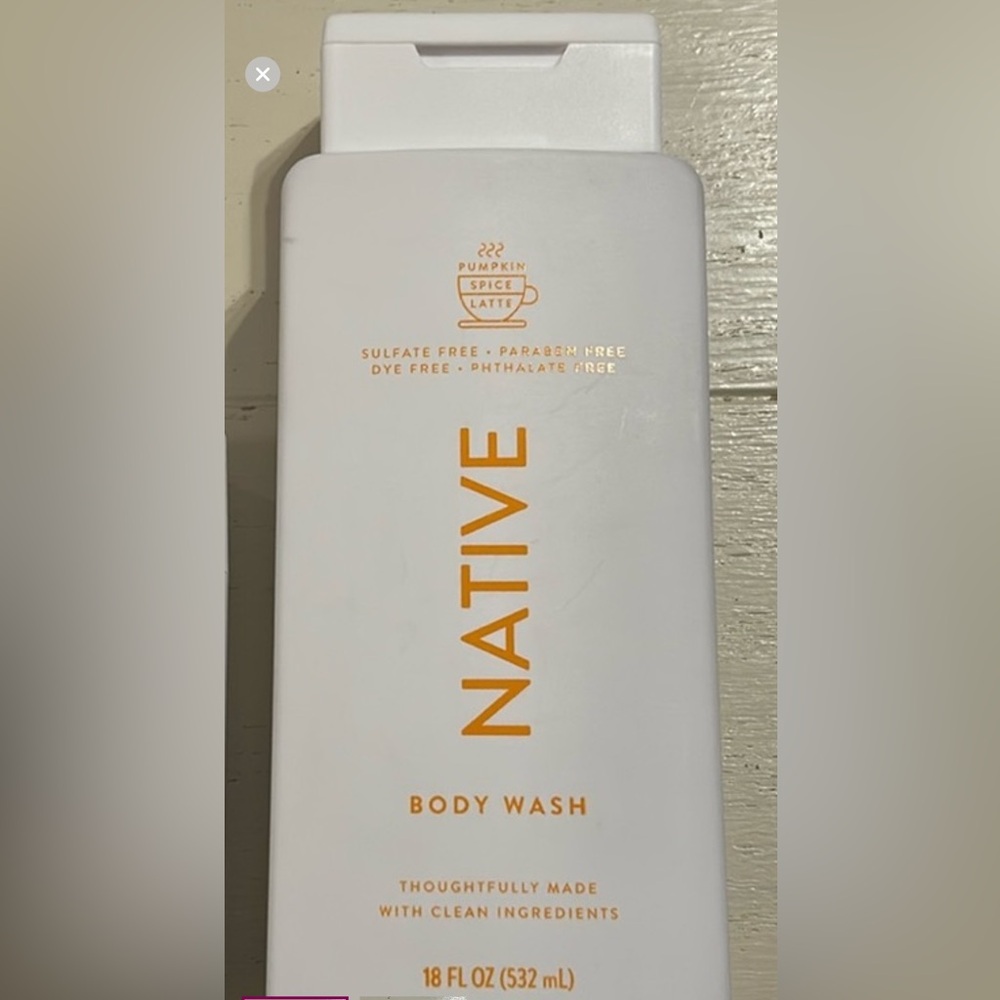 Native Body Wash Pumpkin Spice Latte, for Men and Women, 18 fl oz